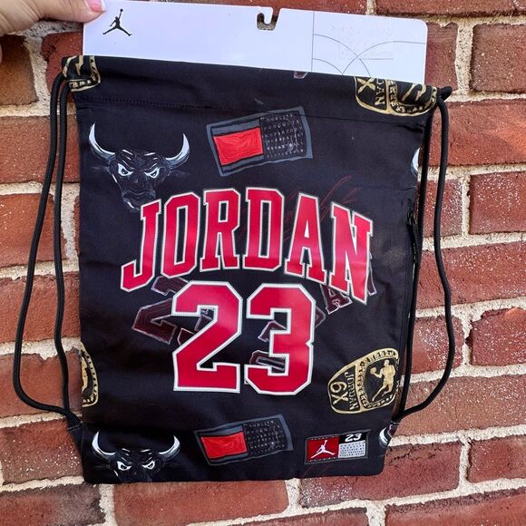 Nike Air Jordan Gym Sack Backpack Championship Rings Drawstring bag NWT - Picture 1 of 3
